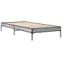 Estructura cama madera ingeniería metal gris Sonoma 90x190 cm de vidaXL, Camas y somieres - Ref: Foro24-845054, Precio: 73,42...