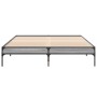 Estructura cama madera ingeniería metal gris Sonoma 150x200 cm de vidaXL, Camas y somieres - Ref: Foro24-845014, Precio: 109,...