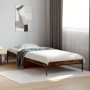 Engineered wood bed frame metal smoke oak 100x200 cm by vidaXL, Beds and slatted bases - Ref: Foro24-845028, Price: 73,37 €, ...