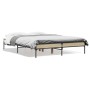 Estructura cama madera ingeniería metal roble Sonoma 140x190 cm de vidaXL, Camas y somieres - Ref: Foro24-845037, Precio: 102...