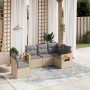 Garden sofa set with cushions 5 pieces beige synthetic rattan by vidaXL, Garden sets - Ref: Foro24-3226815, Price: 379,99 €, ...