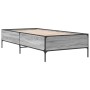 Estructura cama madera ingeniería metal gris Sonoma 90x200 cm de vidaXL, Camas y somieres - Ref: Foro24-844969, Precio: 93,09...