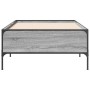 Estructura cama madera ingeniería metal gris Sonoma 90x200 cm de vidaXL, Camas y somieres - Ref: Foro24-844969, Precio: 93,09...