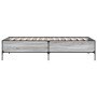 Estructura cama madera ingeniería metal gris Sonoma 90x200 cm de vidaXL, Camas y somieres - Ref: Foro24-844969, Precio: 93,09...