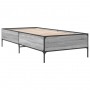 Estructura cama madera ingeniería metal gris Sonoma 90x200 cm de vidaXL, Camas y somieres - Ref: Foro24-844969, Precio: 93,09...