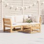 3-teiliges Gartenmöbel-Set mit Kissen aus Akazienholz von vidaXL, Modulare Sofas für den Außenbereich - Ref: Foro24-3214291, ...