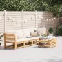 6-teiliges Gartenmöbel-Set mit Kissen aus massivem Akazienholz von vidaXL, Modulare Sofas für den Außenbereich - Ref: Foro24-...