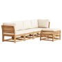 Juego de muebles jardín 6 pzas con cojines madera maciza acacia de vidaXL, Sofás modulares de exterior - Ref: Foro24-3214287,...