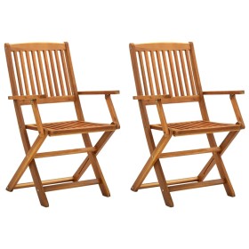 Folding garden chairs 2 units solid acacia wood by vidaXL, Garden chairs - Ref: Foro24-46337, Price: 107,99 €, Discount: %