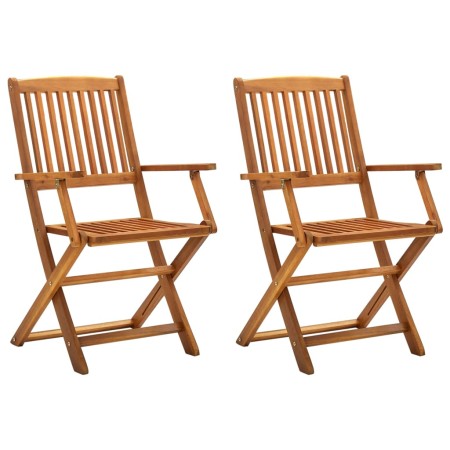 Folding garden chairs 2 units solid acacia wood by vidaXL, Garden chairs - Ref: Foro24-46337, Price: 111,38 €, Discount: %