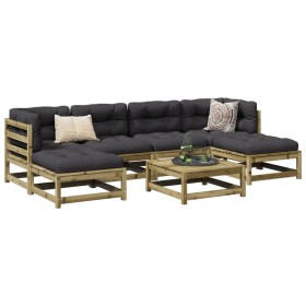 7-teiliges Gartensofa-Set mit Kissen aus imprägniertem Kiefernholz von vidaXL, Gartensets - Ref: Foro24-3295825, Preis: 609,9...