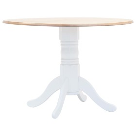 Mesa de comedor madera maciza de caucho blanco y marrón 106 cm de vidaXL, Mesas de cocina y de comedor - Ref: Foro24-247354, ...