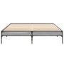 Estructura cama madera ingeniería metal gris Sonoma 160x200 cm de vidaXL, Camas y somieres - Ref: Foro24-845009, Precio: 110,...