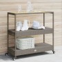 Bar cart 3 levels PE rattan and solid gray acacia wood by vidaXL, Kitchen and dining carts - Ref: Foro24-368724, Price: 161,3...