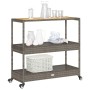 Bar cart 3 levels PE rattan and solid gray acacia wood by vidaXL, Kitchen and dining carts - Ref: Foro24-368724, Price: 161,3...