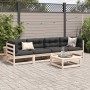 Gartensofa-Set 5-teilig aus massivem Kiefernholz von vidaXL, Gartensets - Ref: Foro24-3299279, Preis: 272,21 €, Rabatt: %