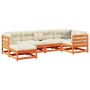 Gartensofa-Set 6-teilig, massives Kiefernholz, wachsbraun von vidaXL, Gartensets - Ref: Foro24-3299520, Preis: 376,23 €, Raba...