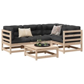 Gartensofa-Set 5-teilig aus massivem Kiefernholz von vidaXL, Gartensets - Ref: Foro24-3299419, Preis: 265,34 €, Rabatt: %