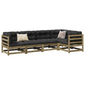 Gartensofa-Set 5-teilig aus imprägniertem Kiefernholz von vidaXL, Gartensets - Ref: Foro24-3299433, Preis: 287,99 €, Rabatt: %