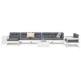 Gartensofa-Set 10-teilig aus massivem weißem Kiefernholz von vidaXL, Gartensets - Ref: Foro24-3250677, Preis: 688,60 €, Rabat...