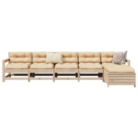 Gartensofa-Set 6-teilig aus massivem Kiefernholz von vidaXL, Gartensets - Ref: Foro24-3250860, Preis: 349,85 €, Rabatt: %