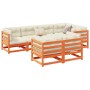 Gartensofa-Set 7-teilig, massives Kiefernholz, wachsbraun von vidaXL, Gartensets - Ref: Foro24-3299490, Preis: 455,65 €, Raba...