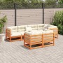 Gartensofa-Set 7-teilig, massives Kiefernholz, wachsbraun von vidaXL, Gartensets - Ref: Foro24-3299490, Preis: 455,65 €, Raba...