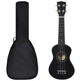 Sopran Ukulele Set mit Etui für Kinder schwarz 21" von vidaXL, Streichinstrumente - Ref: Foro24-70147, Preis: 29,99 €, Rabatt: %