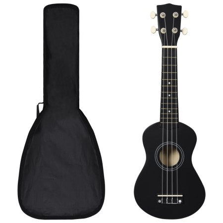 Set de ukelele soprano con funda para niños negro 21" de vidaXL, Instrumentos de cuerda - Ref: Foro24-70147, Precio: 28,79 €,...