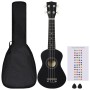 Sopran Ukulele Set mit Etui für Kinder schwarz 21" von vidaXL, Streichinstrumente - Ref: Foro24-70147, Preis: 28,79 €, Rabatt: %