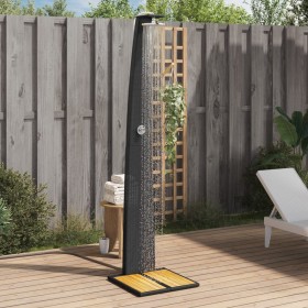 Outdoor shower PE rattan and black acacia wood 55x60x224 cm by vidaXL, Pool and spa accessories - Ref: Foro24-368209, Price: ...