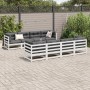 Gartensofa-Set 9-teilig aus massivem weißem Kiefernholz von vidaXL, Gartensets - Ref: Foro24-3299354, Preis: 563,75 €, Rabatt: %