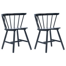 Dining chairs 2 units solid black rubber wood by vidaXL, dining chairs - Ref: Foro24-247369, Price: 205,30 €, Discount: %