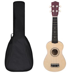 Sopran-Ukulele-Set für Kinder mit hellem Holzkoffer 21" von vidaXL, Streichinstrumente - Ref: Foro24-70146, Preis: 32,49 €, R...