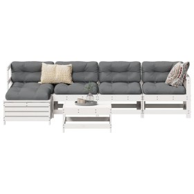 Gartensofa-Set 6-teilig aus massivem weißem Kiefernholz von vidaXL, Gartensets - Ref: Foro24-3250925, Preis: 435,99 €, Rabatt: %