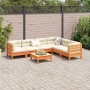 7-piece garden sofa set with wax-brown pine wood cushions by vidaXL, Garden sets - Ref: Foro24-3299471, Price: 611,67 €, Disc...