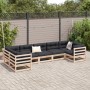 7-teiliges Gartensofa-Set mit Kissen aus massivem Kiefernholz von vidaXL, Gartensets - Ref: Foro24-3299618, Preis: 688,28 €, ...