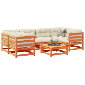 Garden sofa set 7 pieces solid pine wood wax brown by vidaXL, Garden sets - Ref: Foro24-3299309, Price: 439,87 €, Discount: %