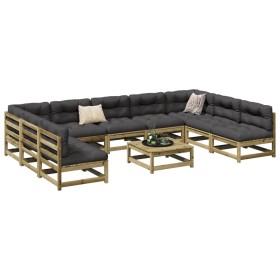 Gartensofa-Set 10-teilig aus imprägniertem Kiefernholz von vidaXL, Gartensets - Ref: Foro24-3299595, Preis: 540,14 €, Rabatt: %