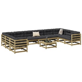 Gartensofa-Set 11-teilig aus imprägniertem Kiefernholz von vidaXL, Gartensets - Ref: Foro24-3299647, Preis: 608,99 €, Rabatt: %