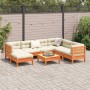 8-piece garden sofa set with wax-brown pine wood cushions by vidaXL, Garden sets - Ref: Foro24-3299560, Price: 670,99 €, Disc...