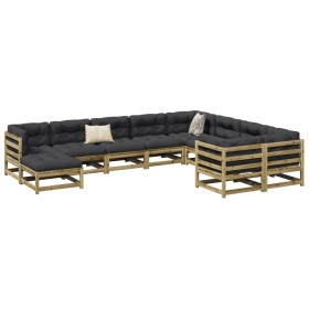 Gartensofa-Set 10-teilig aus imprägniertem Kiefernholz von vidaXL, Gartensets - Ref: Foro24-3299639, Preis: 552,99 €, Rabatt: %