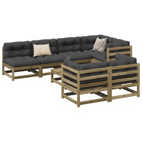 8-piece garden sofa set with impregnated pine wood cushions by vidaXL, Garden sets - Ref: Foro24-3299349, Price: 826,99 €, Di...