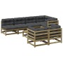 8-teiliges Gartensofa-Set mit Kissen aus imprägniertem Kiefernholz von vidaXL, Gartensets - Ref: Foro24-3299349, Preis: 829,0...