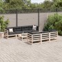 8-piece garden sofa set with solid pine wood cushions by vidaXL, Garden sets - Ref: Foro24-3299323, Price: 775,46 €, Discount: %