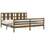 Honey brown solid wood bed frame with headboard by vidaXL, Beds and slatted bases - Ref: Foro24-3194134, Price: 192,41 €, Dis...