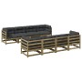 9-teiliges Gartensofa-Set mit Kissen aus imprägniertem Kiefernholz von vidaXL, Gartensets - Ref: Foro24-3299361, Preis: 917,9...