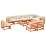 Gartensofa-Set 11-teilig, massives Kiefernholz, wachsbraun von vidaXL, Gartensets - Ref: Foro24-3299486, Preis: 669,95 €, Rab...