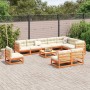 Gartensofa-Set 11-teilig, massives Kiefernholz, wachsbraun von vidaXL, Gartensets - Ref: Foro24-3299486, Preis: 669,95 €, Rab...