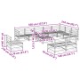 Gartensofa-Set 11-teilig, massives Kiefernholz, wachsbraun von vidaXL, Gartensets - Ref: Foro24-3299486, Preis: 669,95 €, Rab...